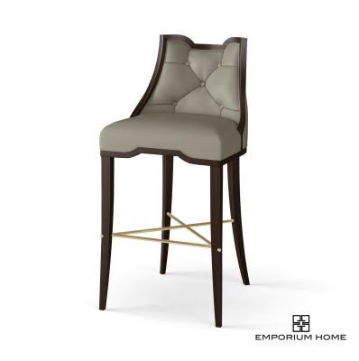 Logan Bar Stool (Walnut - Chesterfield Grey Leather)
