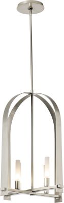 Triomphe 4-Light Pendant (Sterling & Frosted Glass)