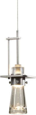 Erlenmeyer Low Voltage Mini Pendant (Large - Sterling & Clear Glass)