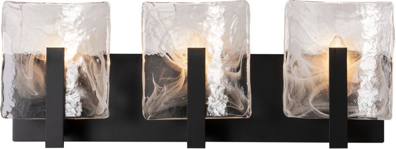 Arc 3-Light Bath Sconce (Black & White Swirl Glass)