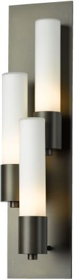 Pillar 3 Light Sconce (Left - Dark Smoke & Opal Glass)