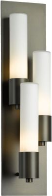 Pillar 3 Light Sconce (Right - Dark Smoke & Opal Glass)