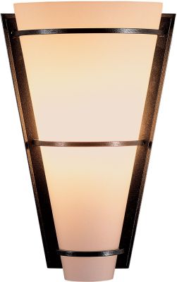 Suspended Half Cone Sconce (Natural Iron & Opal Glass)