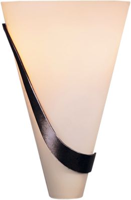 Half Cone Sconce (Left - Bronze & Opal Glass)