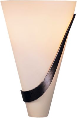 Half Cone Sconce (Right - Bronze & Opal Glass)