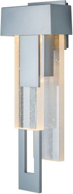 Rainfall LED Outdoor Sconce (Left - Coastal Burnished Steel & Seeded Clear Glass)