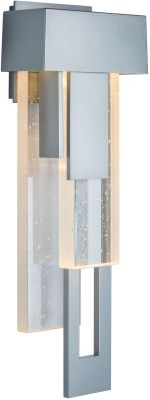 Rainfall LED Outdoor Sconce (Right - Coastal Burnished Steel & Seeded Clear Glass)