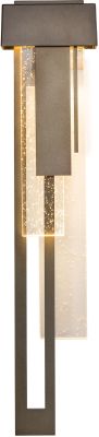 Rainfall LED Outdoor Sconce (Left - Large - Coastal Dark Smoke & Seeded Clear Glass)