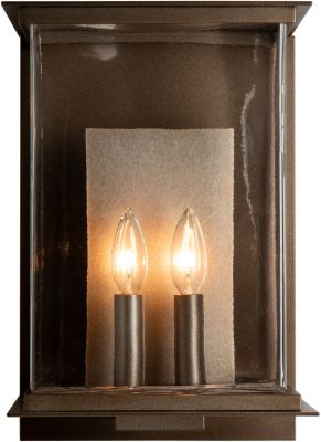 Kingston Outdoor Sconce (Large - Coastal Bronze - Translucent Soft Gold & Clear Glass)