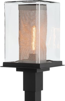 Polaris Outdoor Post Light (Coastal Black - Coastal Silver & Clear Glass)