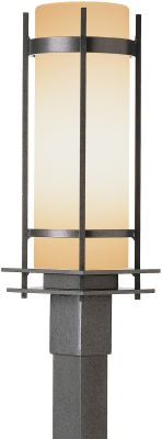 Banded Outdoor Post Light (Coastal Natural Iron & Opal Glass)