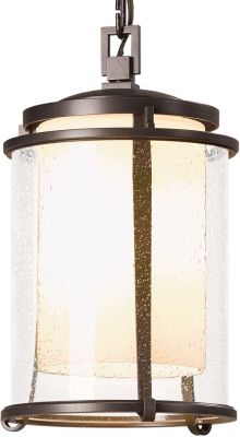 Meridian Outdoor Ceiling Fixture (Coastal Bronze & Seeded Glass with Opal Diffuser)