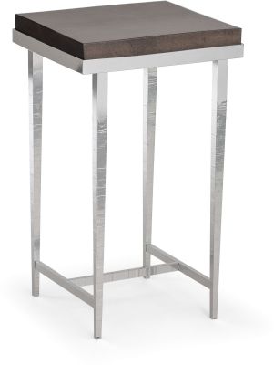 Wick Side Table (Sterling with Brown Wood Top)