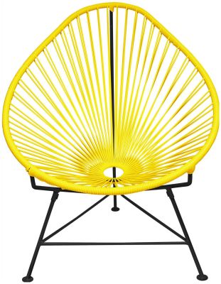 Acapulco Chair (Yellow Weave on Black Frame)