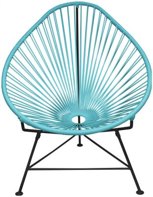 Acapulco Chair (Blue Weave on Black Frame)