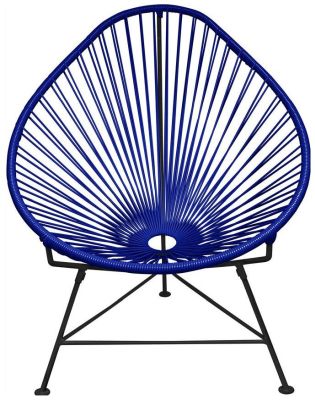 Acapulco Chair (Deep Blue Weave on Black Frame)