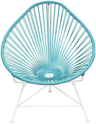 Acapulco Chair (Blue Weave on White Frame)