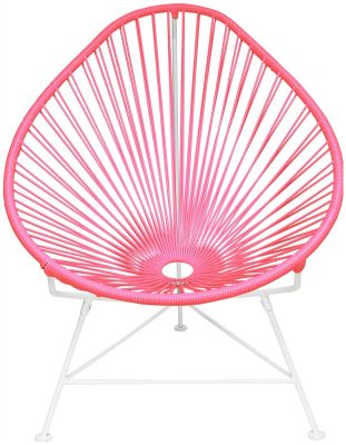 Acapulco Chair (Pink Weave on White Frame)