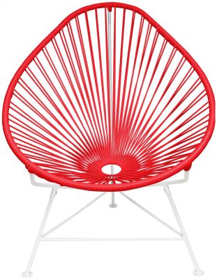 Acapulco Chair (Red Weave on White Frame)