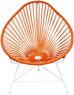 Acapulco Chair (Orange Weave on White Frame)