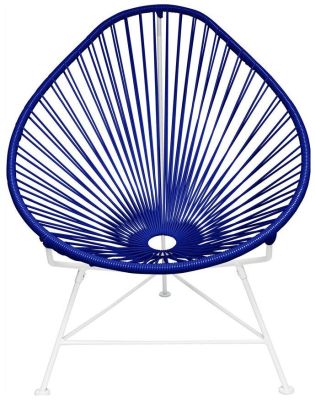 Acapulco Chair (Deep Blue Weave on White Frame)