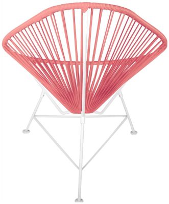 Acapulco Chair (Coral Weave on White Frame)