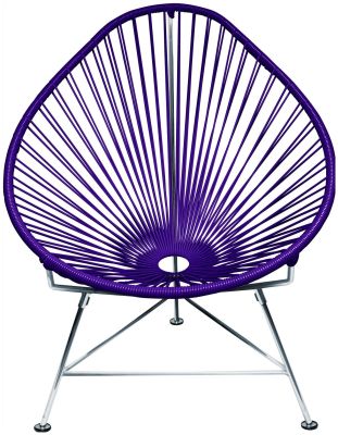 Acapulco Chaise (Tissage Violet sur Base Chrome)
