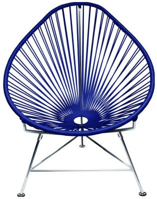 Acapulco Chair (Deep Blue Weave on Chrome Frame)