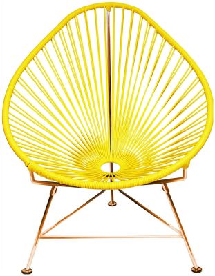 Acapulco Chair (Yellow Weave on Copper Frame)