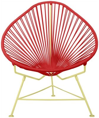 Acapulco Chair (Red Weave on Yellow Frame)