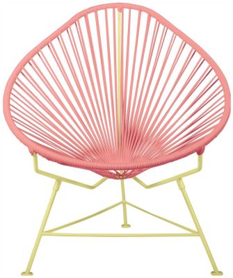 Acapulco Chair (Coral Weave on Yellow Frame)
