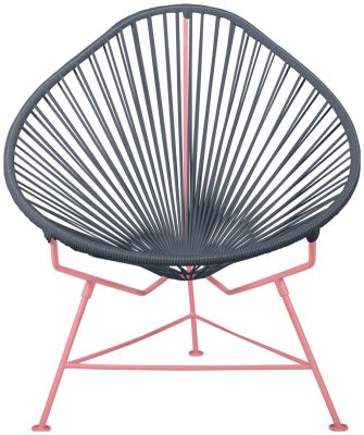 Acapulco Chair (Grey Weave on Coral Frame)