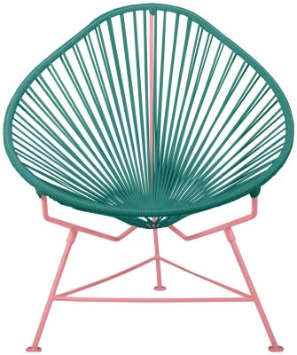 Acapulco Chair (Turquoise Weave on Coral Frame)
