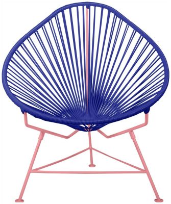 Acapulco Chair (Deep Blue Weave on Coral Frame)