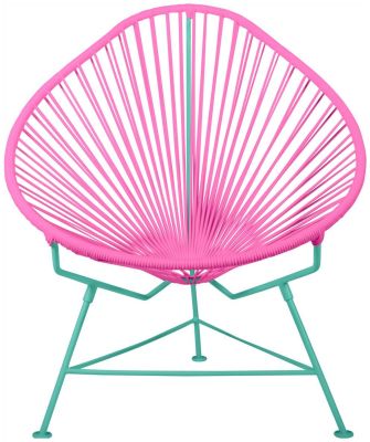 Acapulco Chair (Pink Weave on Mint Frame)