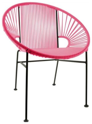 Concha Chair (Pink Weave on Black Frame)