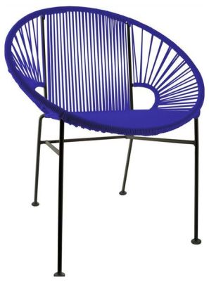 Concha Chair (Deep Blue Weave on Black Frame)