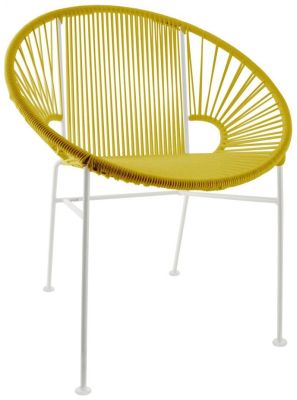 Concha Chair (Yellow Weave on White Frame)