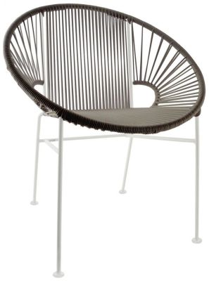 Concha Chair (Grey Weave on White Frame)