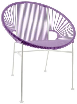 Concha Chair (Orchid Weave on White Frame)