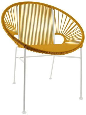 Concha Chair (Caramel Weave on White Frame)