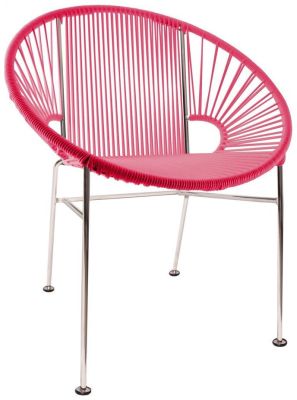 Concha Chair (Pink Weave on Chrome Frame)
