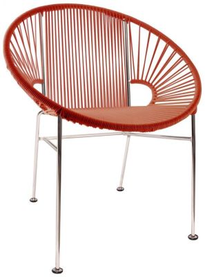 Concha Chair (Red Weave on Chrome Frame)