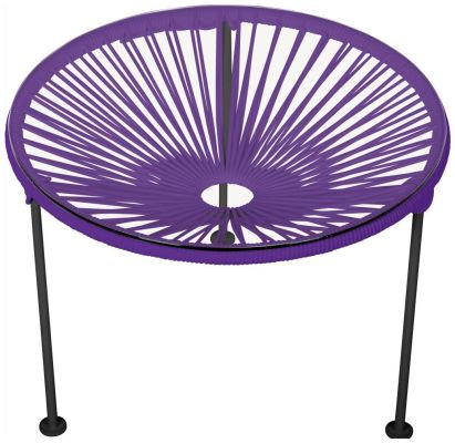 Zicatela Table (Purple Weave on Black Frame)