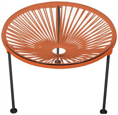 Zicatela Table (Orange Weave on Black Frame)
