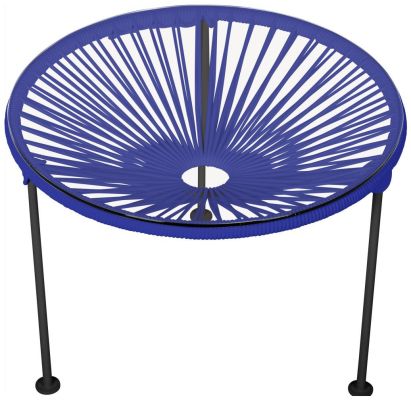 Zicatela Table (Deep Blue Weave on Black Frame)