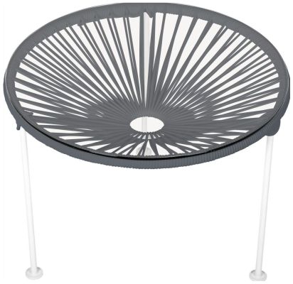 Zicatela Table (Grey Weave on White Frame)