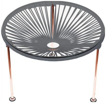 Zicatela Table (Grey weave on Copper Frame)