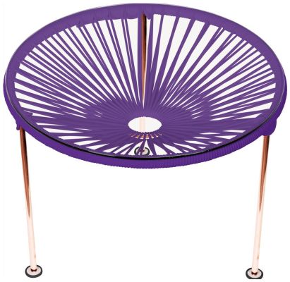 Zicatela Table (Purple weave on Copper Frame)