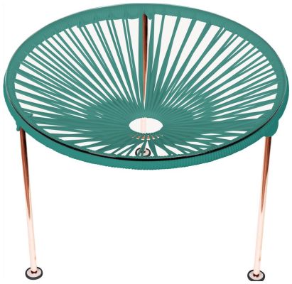 Zicatela Table (Turquoise weave on Copper Frame)